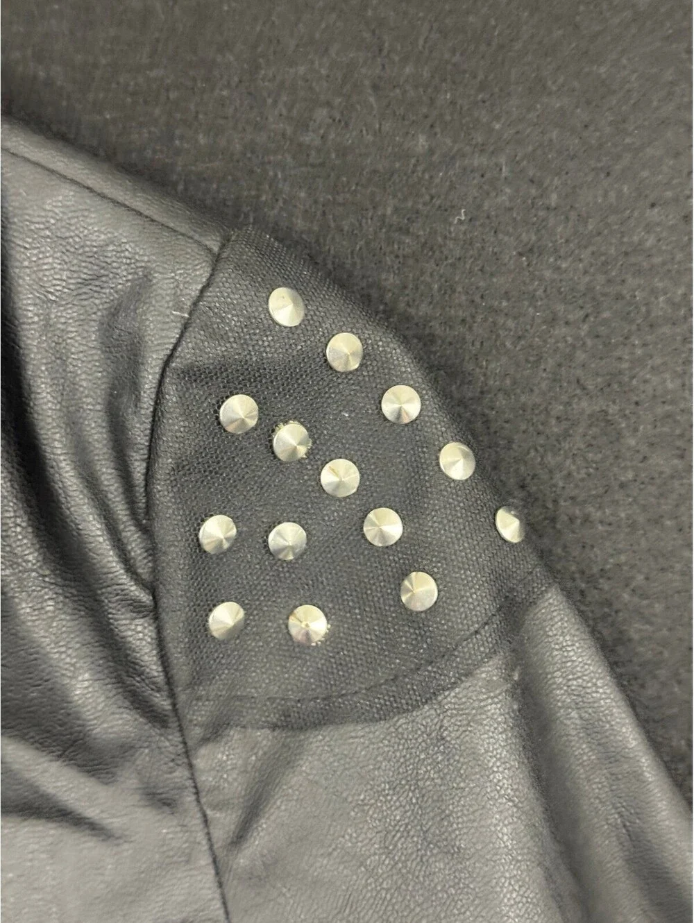 Girls' Disney Signed Special Edition Black Faux Leather Studded Jacket M (10/12)